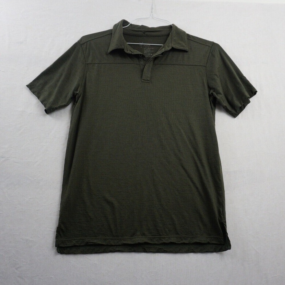 Ibex Polo Shirt Mens Size S Olive Green Casual Merino Wool